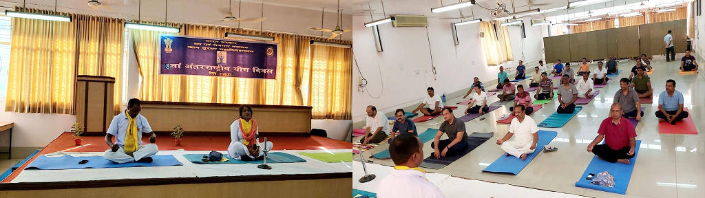 Observance of 8th International Day of Yoga at DGMS Dhanbad on 21.06.2022